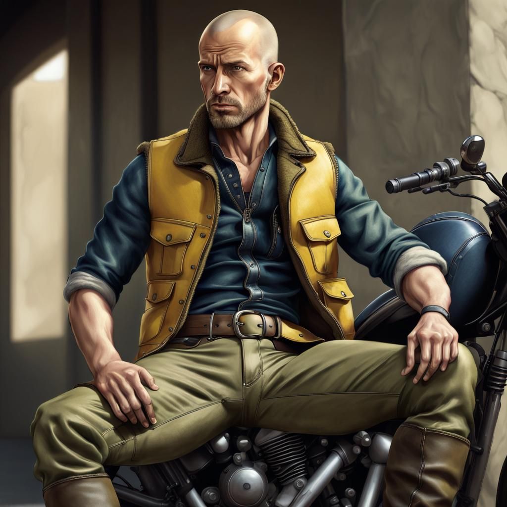 Man in Vest: Hyperrealistic Concept Art in Jorgensen Style