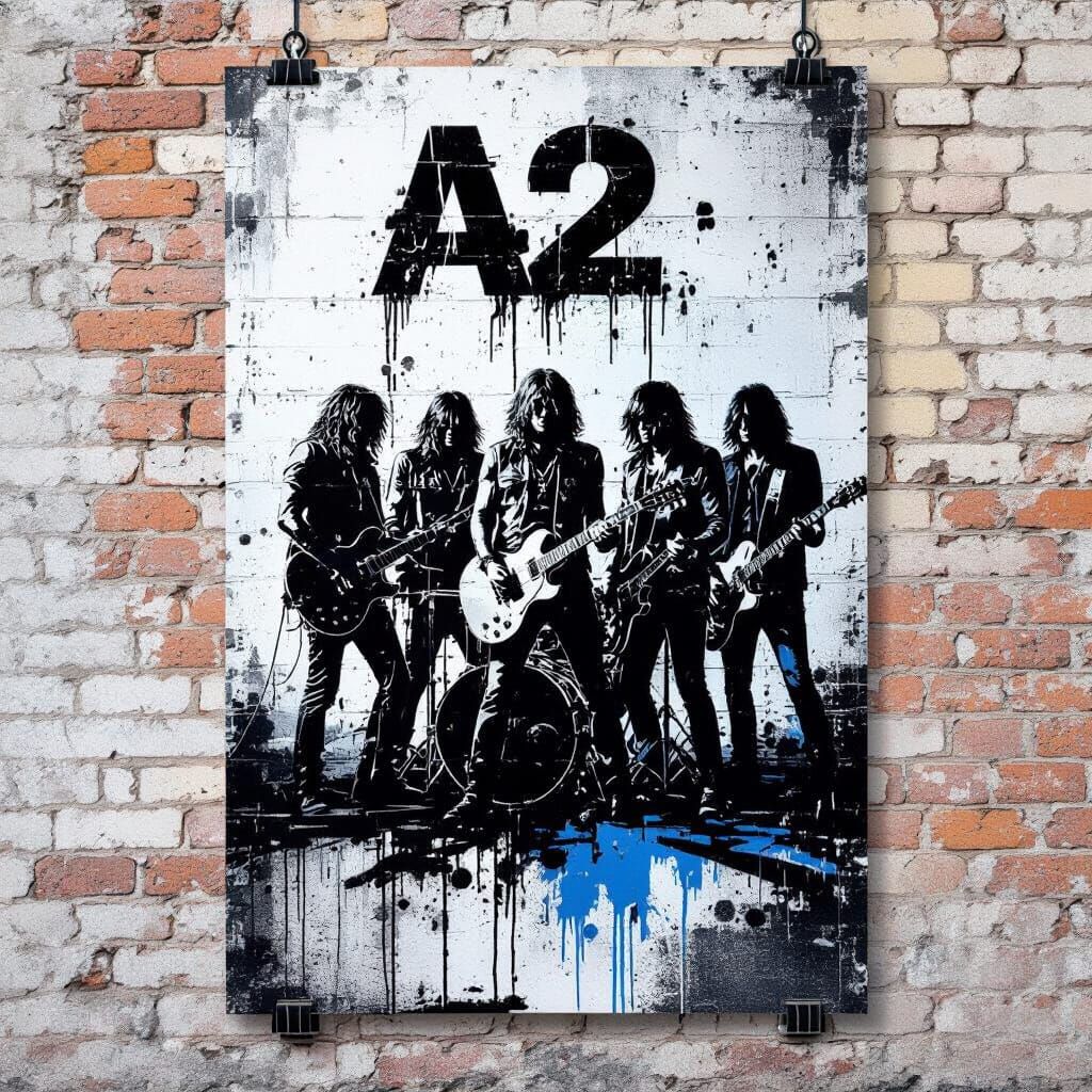 Minimalist Graffiti Poster of Rock Musicians