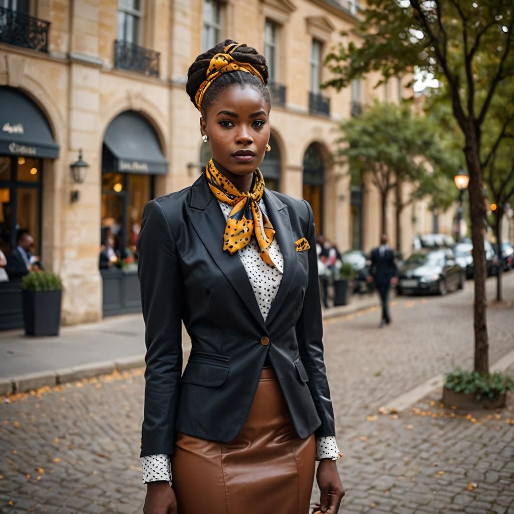Elegant African Woman in Business Attire, Professional Photo