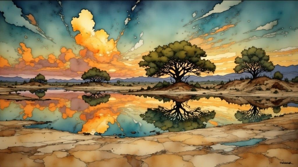 Painterly Arizona Mule Portrait