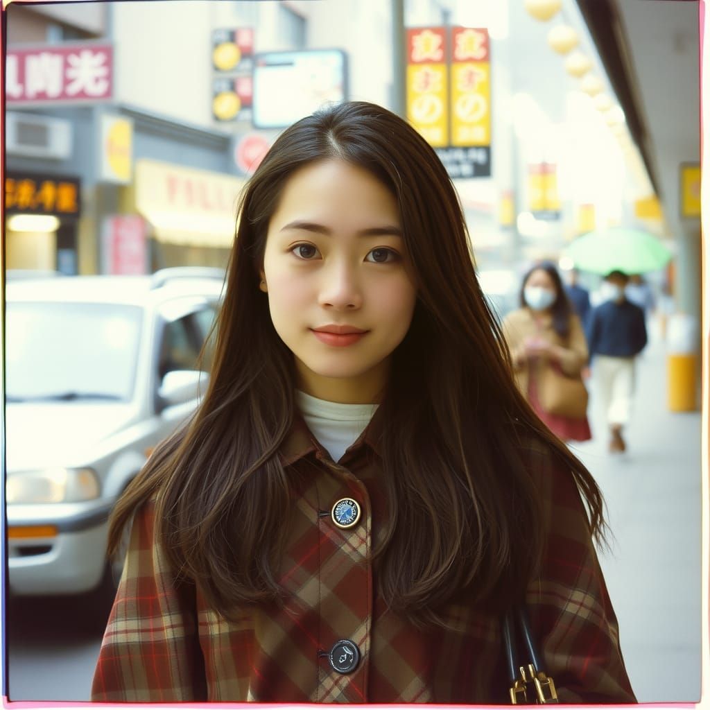 1980s Candid Photo of a Girl in Tokyo