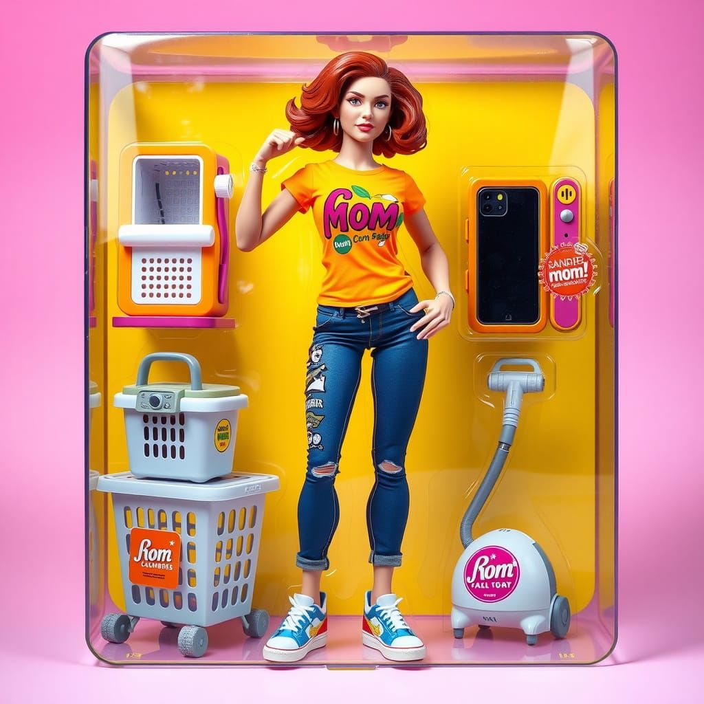 Dynamic Mom Collectible Action Figure in Vibrant Futuristic ...