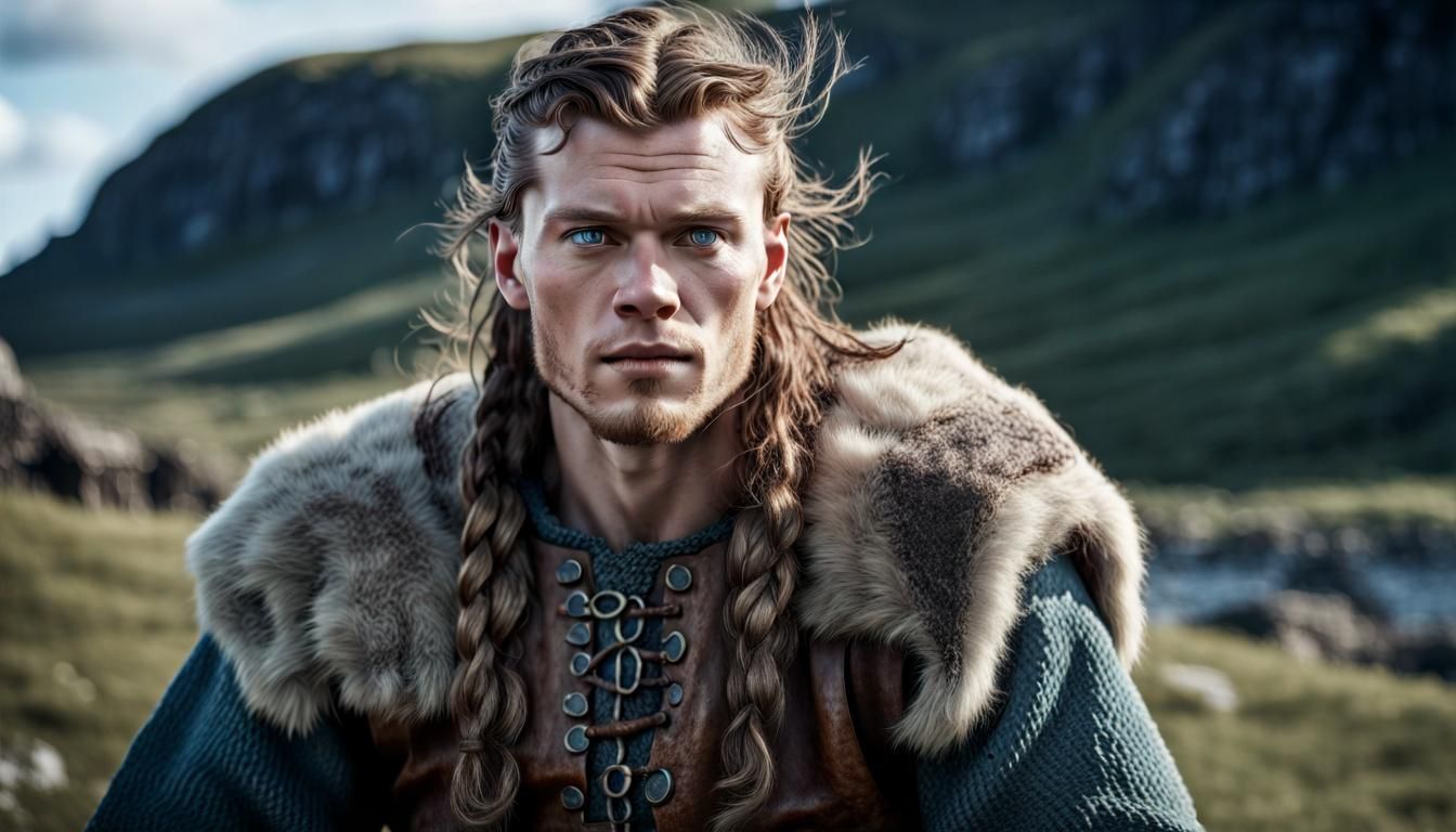 Hyperrealistic Viking Portrait of Ivar the Boneless