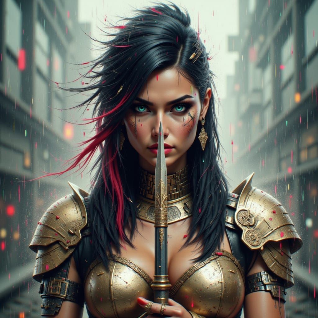 Dark Blade Glitch Art