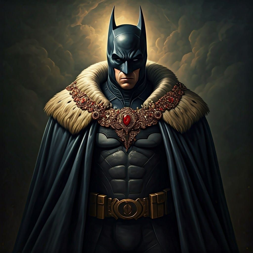 Batman as Royal Figure in Baroque Style