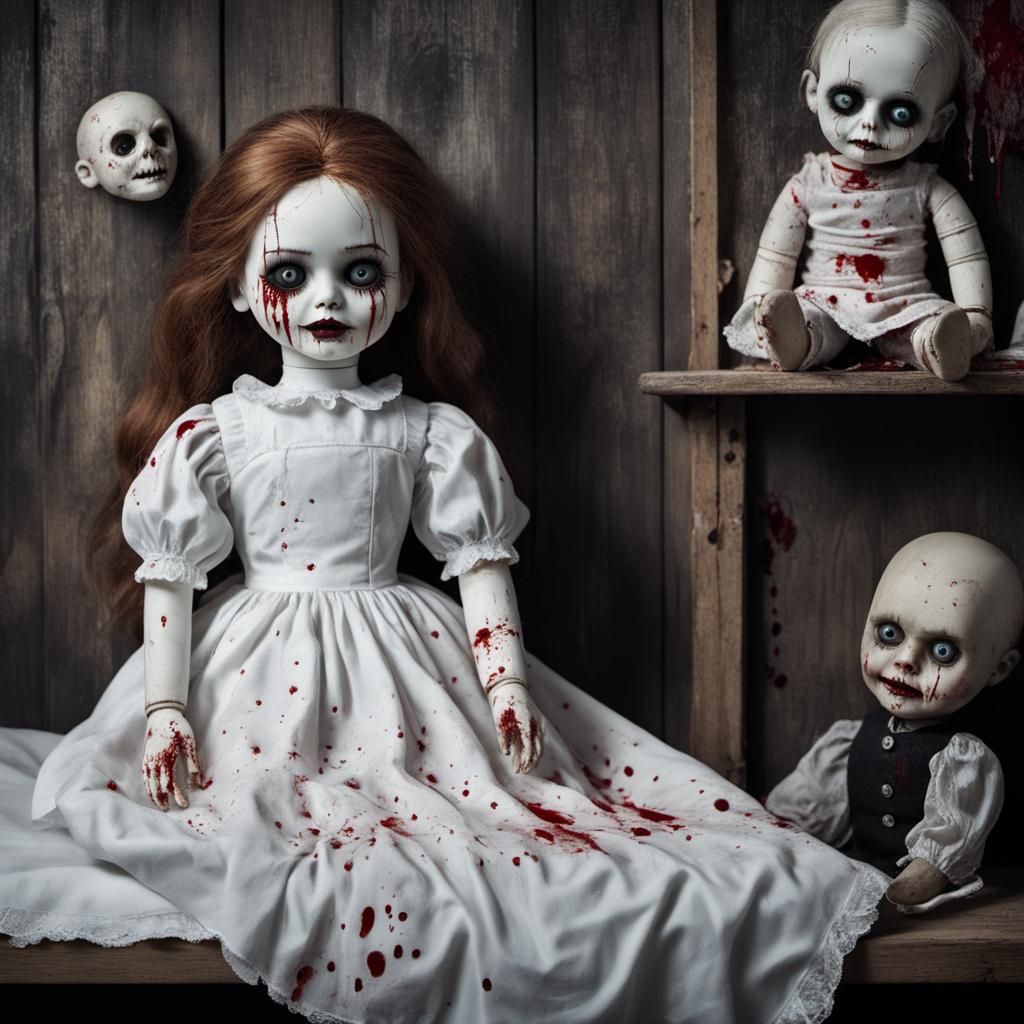 Horror, dark, 
Children's room background.
An innocent child...