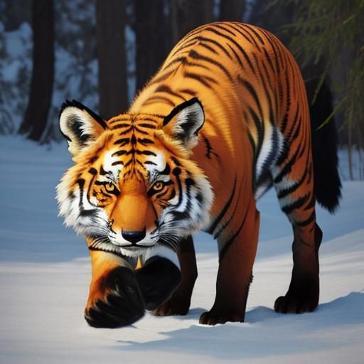 tiger with fox tail
