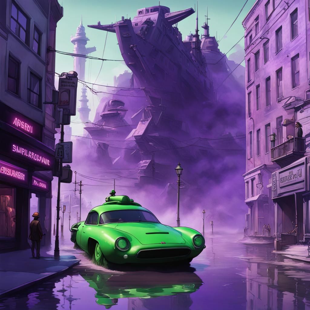 Art Deco City Sinkhole Reveals Floating Battleship