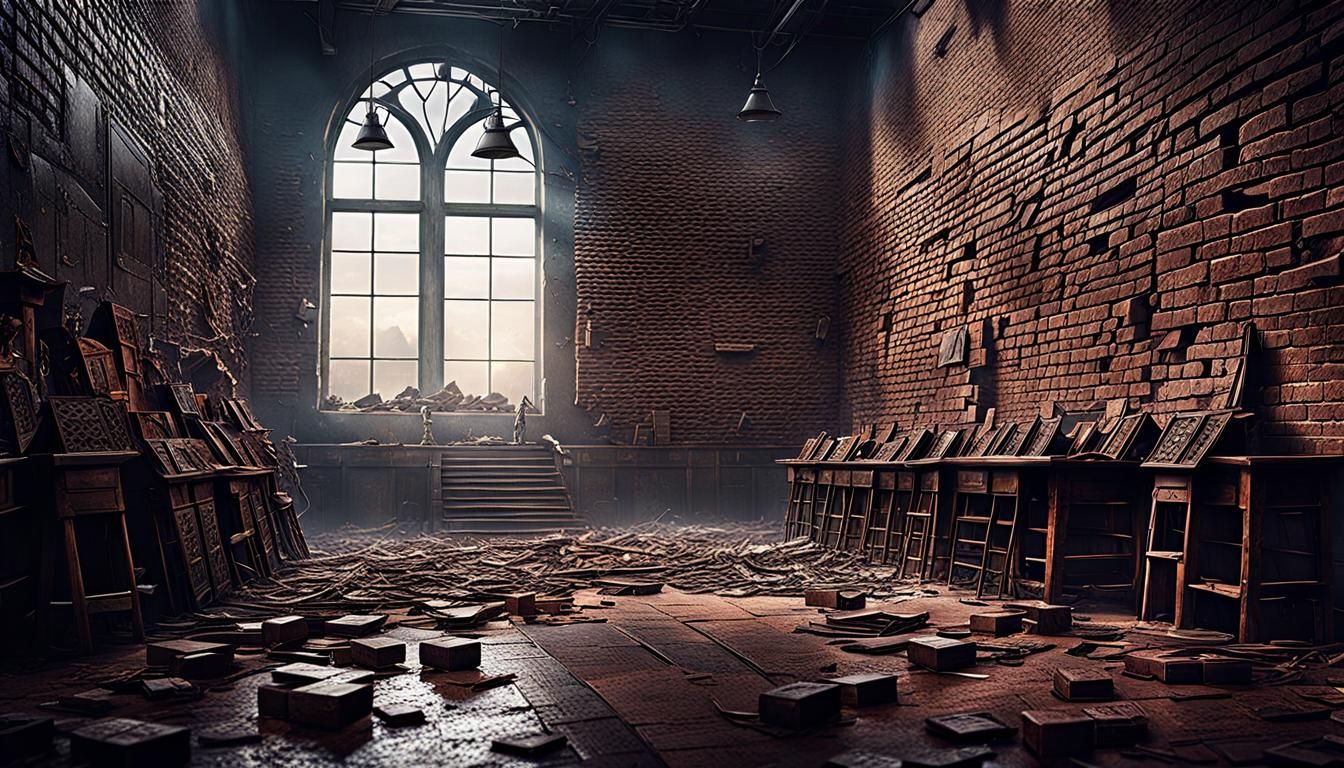 Dramatic Brick Wall Digital Matte Painting