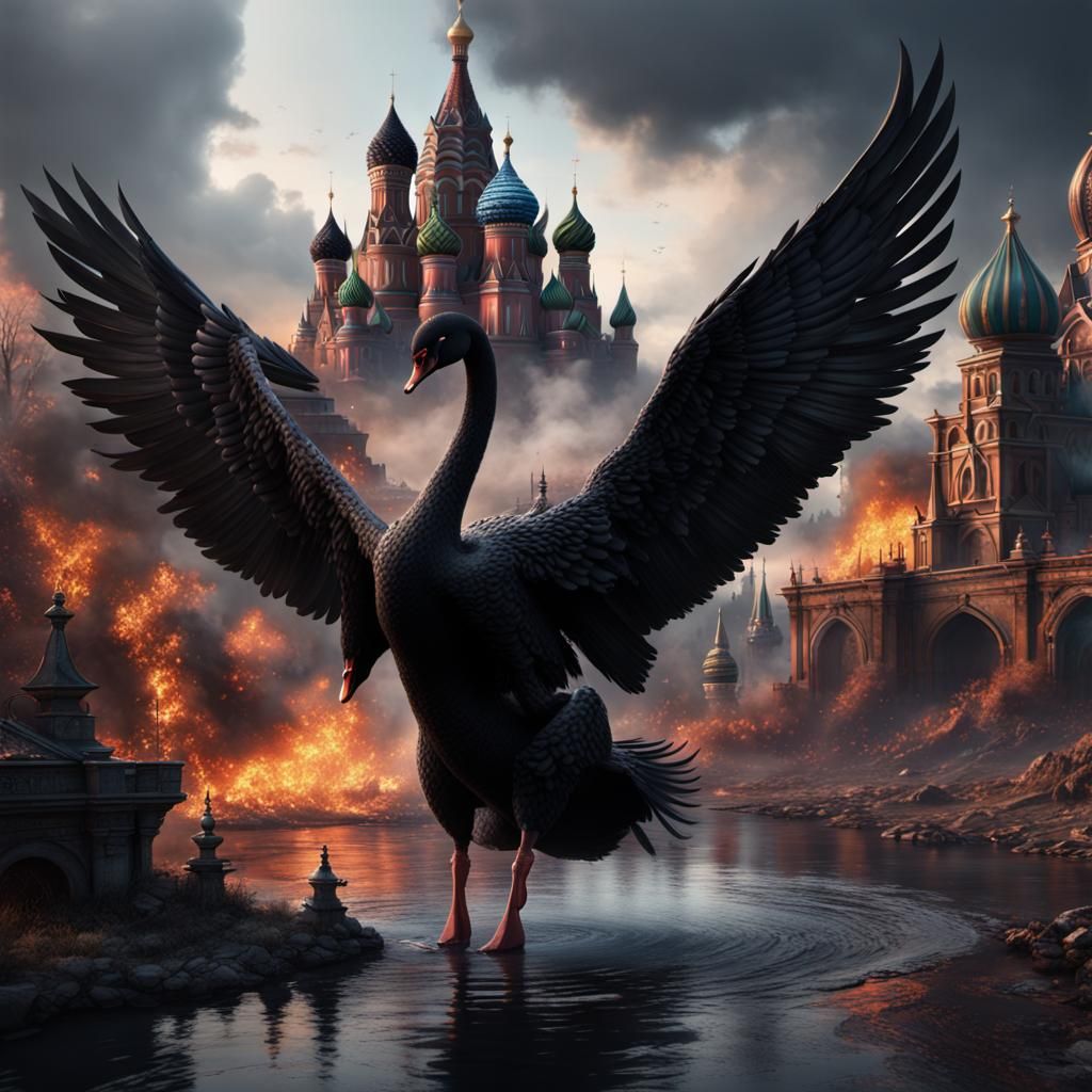 Black Swan Drone Destroys City: Digital Matte Painting
