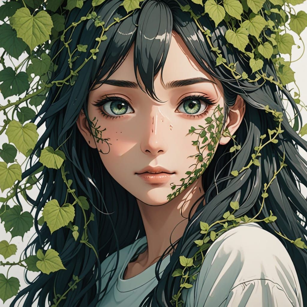 Anime Goddess Embracing Nature