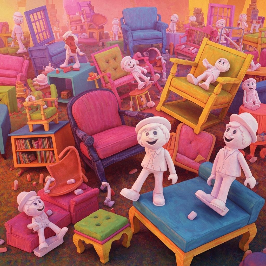 Psychedelic Furniture in Vintage Surreal Photo