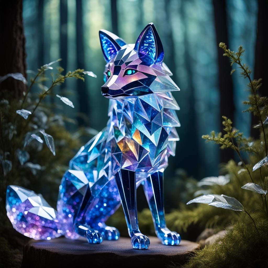 Crystal Fox in Enchanted Forest