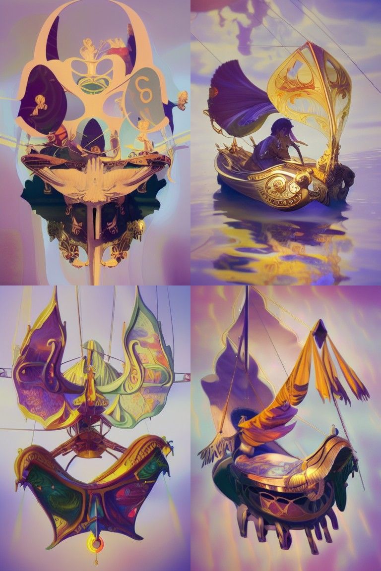 Baroque Flying Boat Concept Art in 8K