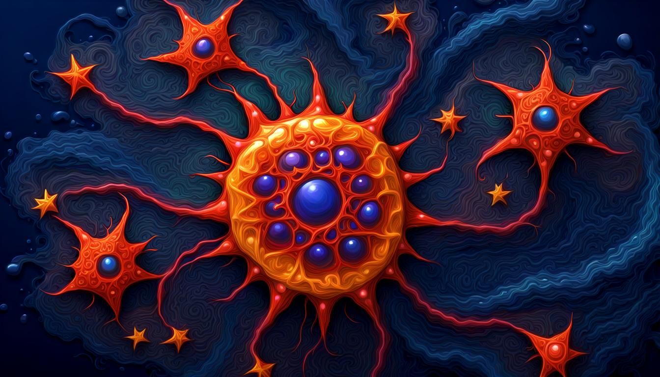 Yingarna Surrounded by Fractal Coils, Impasto Oil Painting