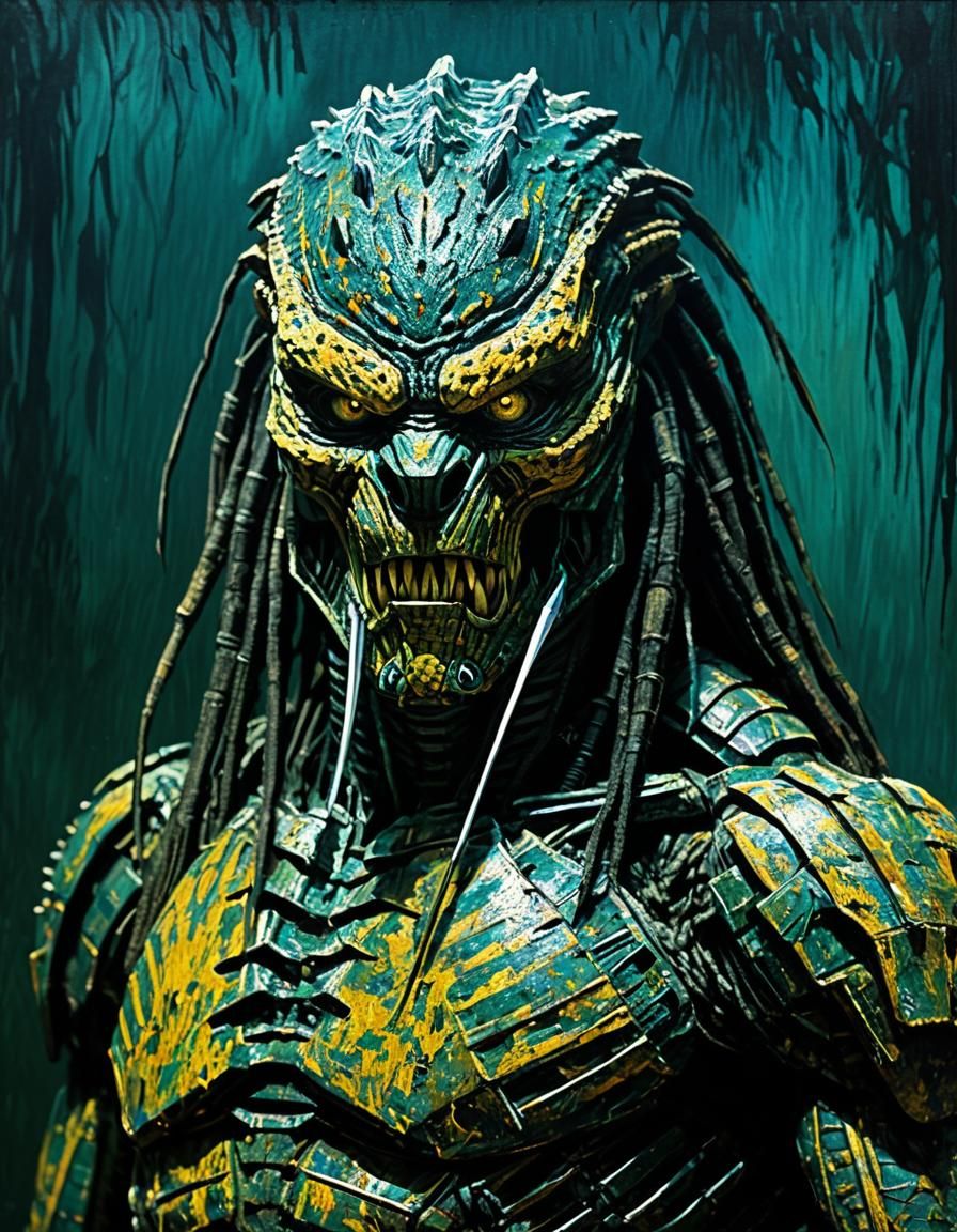 Predator Portrait in Post-Impressionistic Style