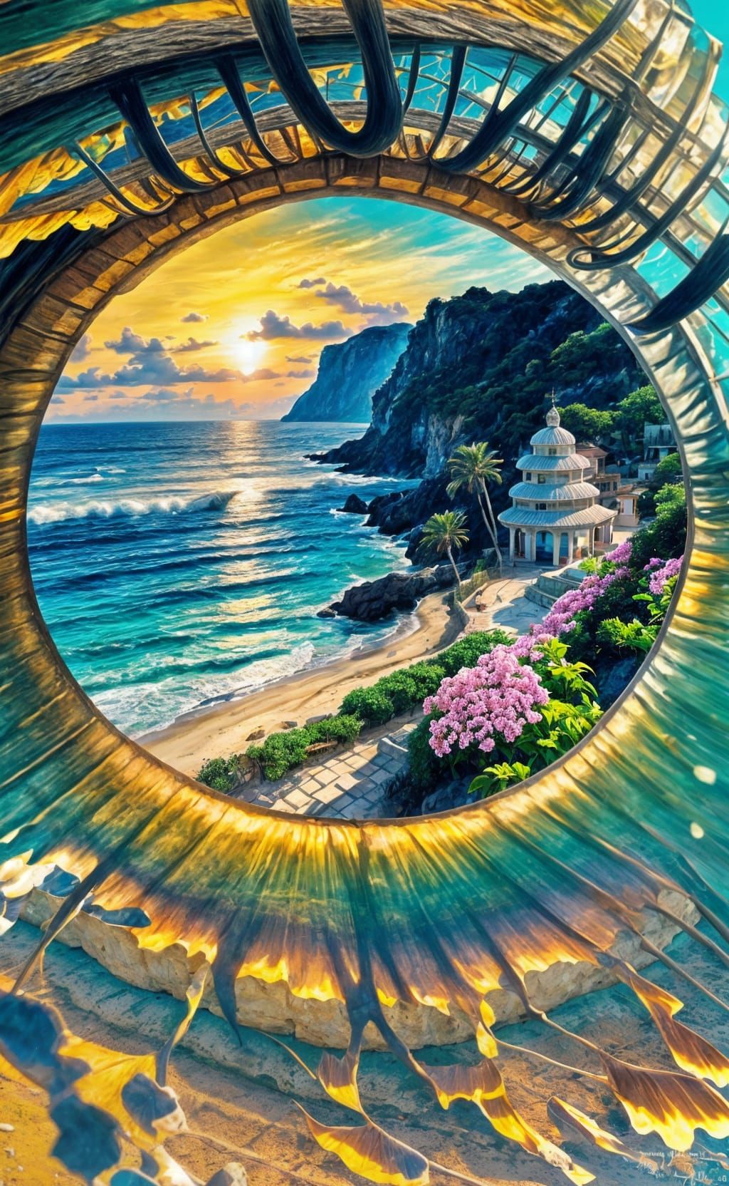Mediterranean Terrace Inside Eye: Digital Art