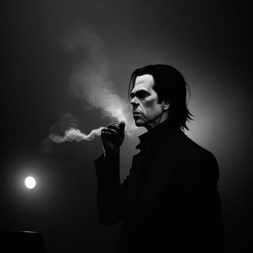 Dramatic Noir Image of Performer on Stage