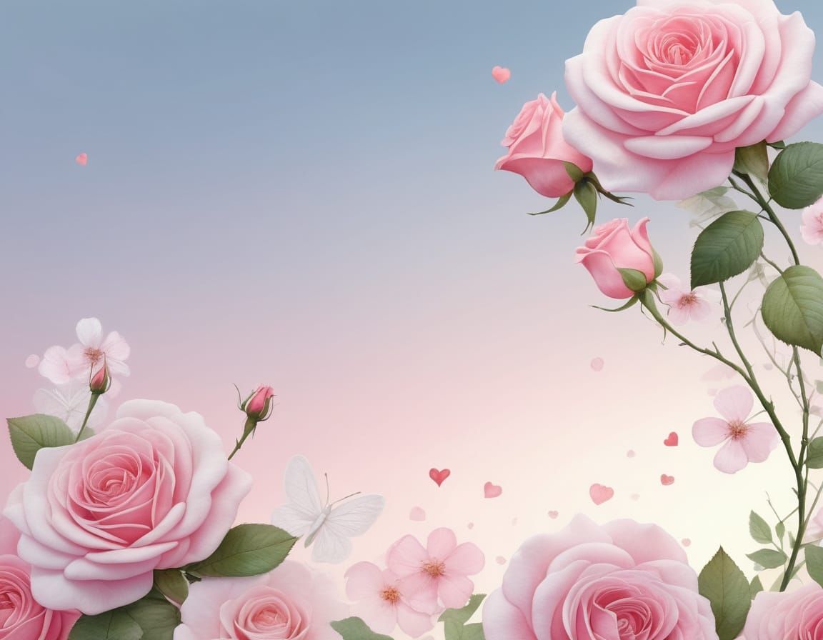 Romantic Floral Arrangement in Soft Pink Roses with White Cr...