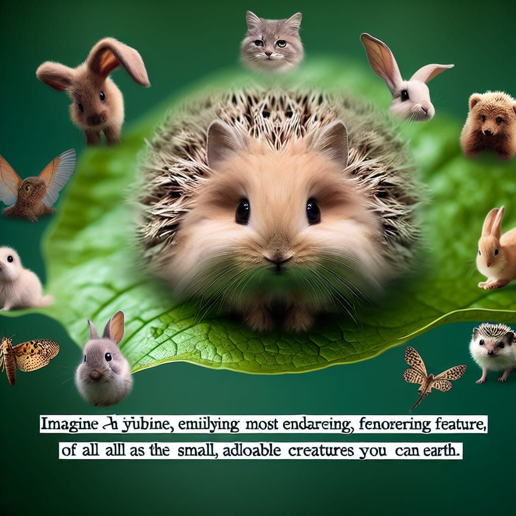 Adorable Hybrid Creature on a Leaf