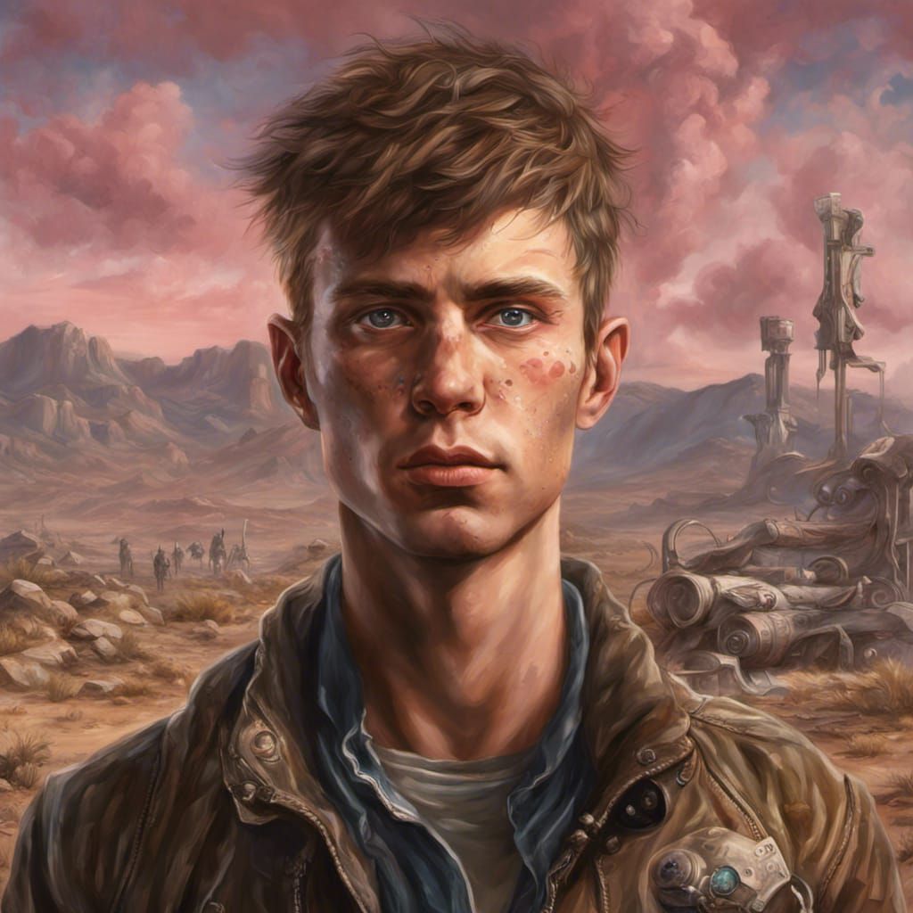 Handsome Alien in Fallout-Inspired Landscape