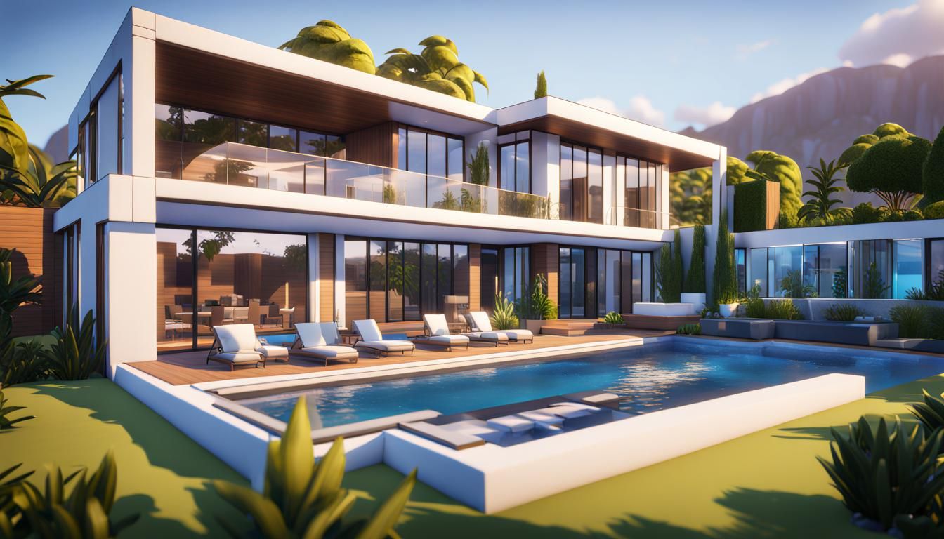 Modern Sims 4 House with Swimming Pool