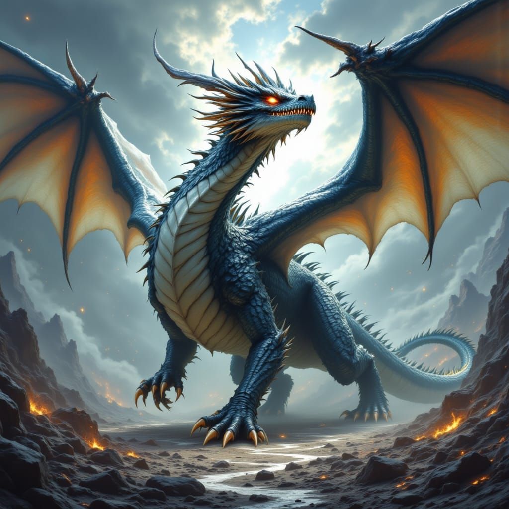 Majestic Holy Dragon in Ethereal Glow