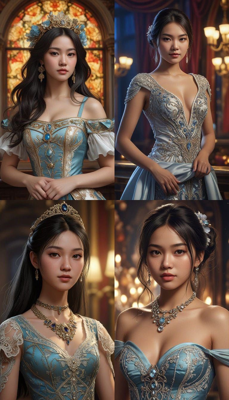 Elegant Portrait of Cho Chang in Gala Dress