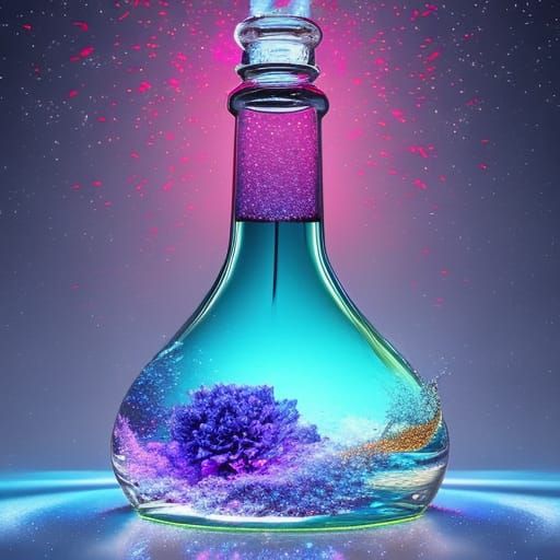 Mystic Frosty Elixir: Intricate Astral Illustration