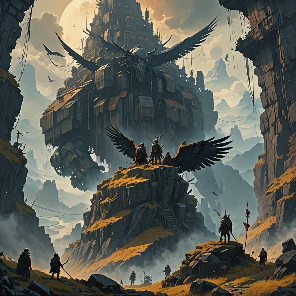 Divine Warriors on Mystical Mountain Range