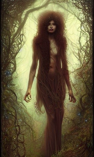 Tragic Androgyne Portrait with Autumnal Adornments