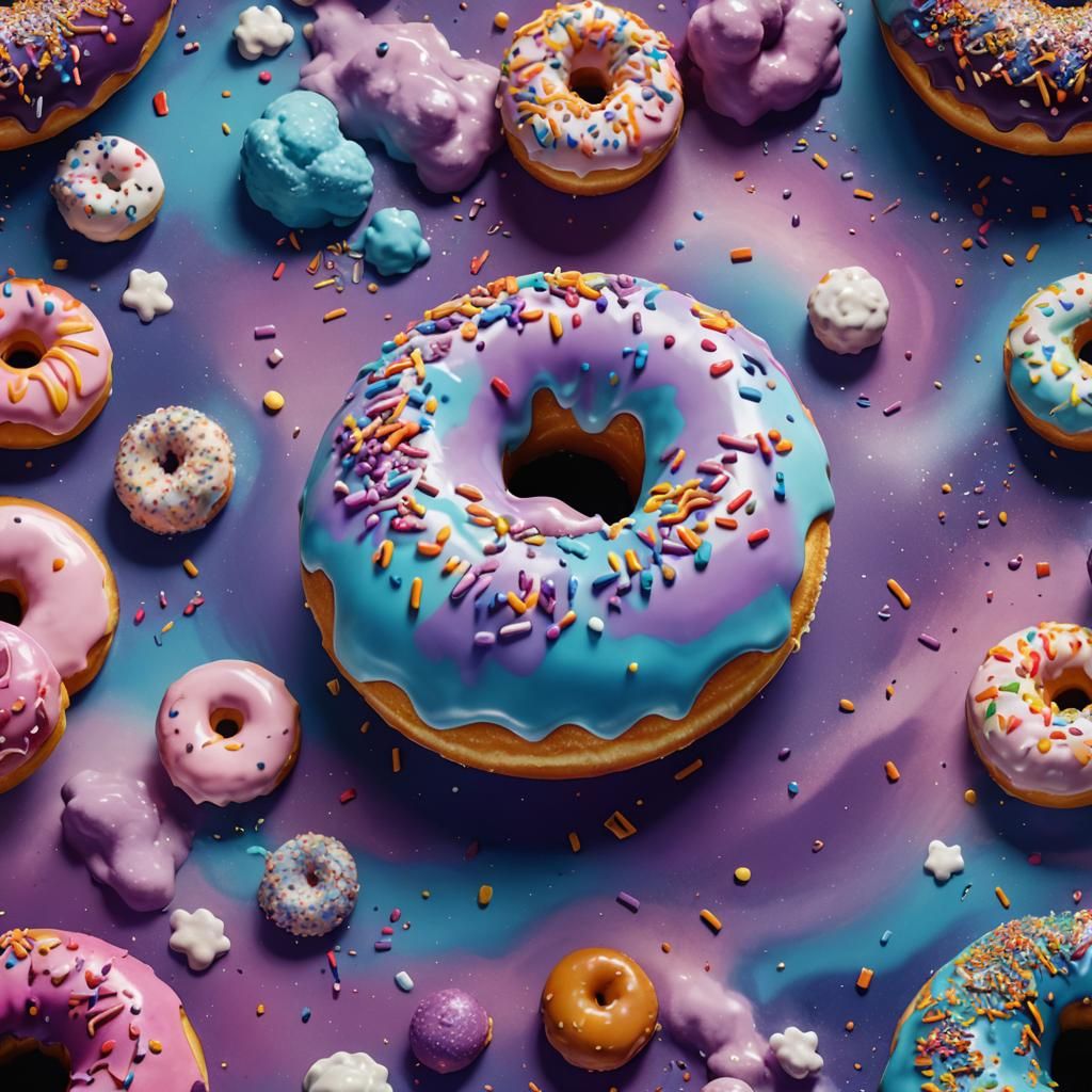 Fantasy Donut in Space: Digital Art Concept