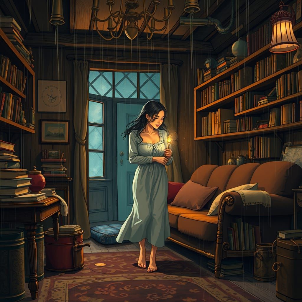 Cozy Cottage Cellar in Whimsical Surreal Style