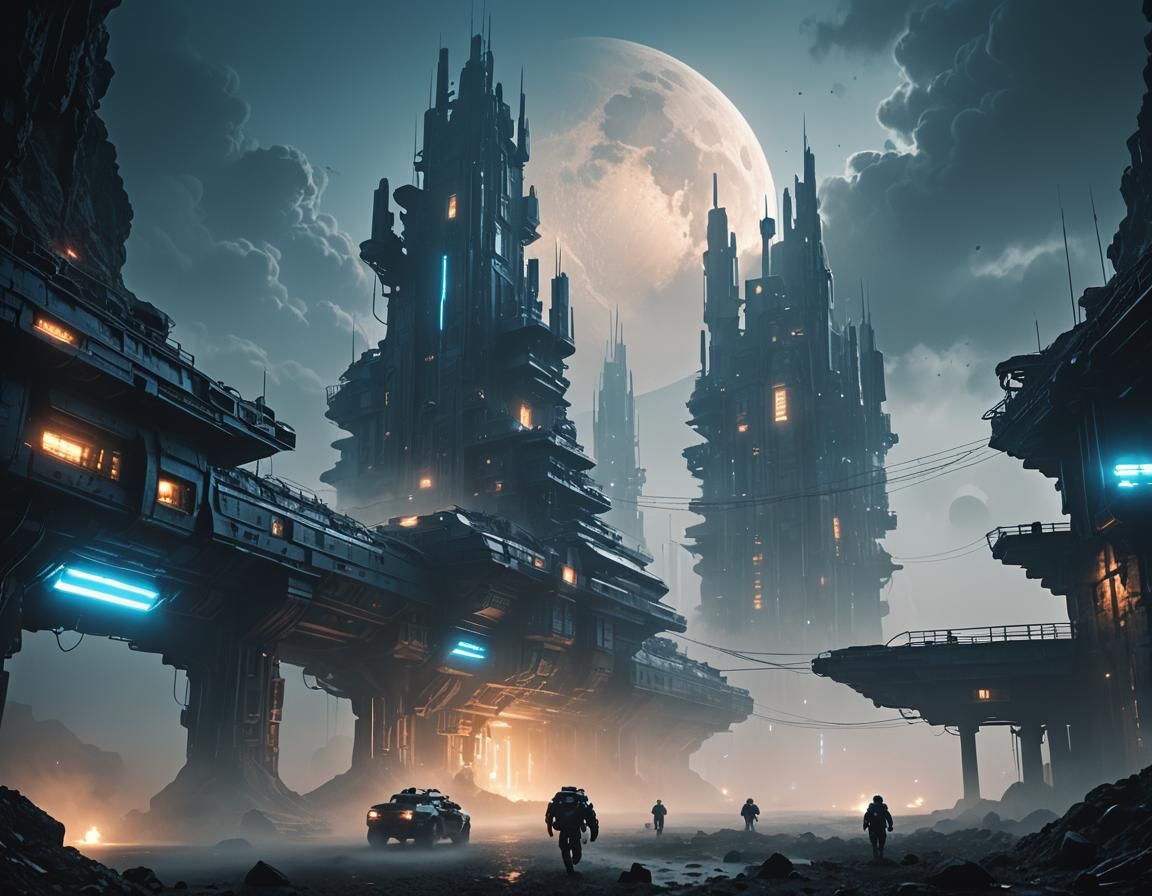 Underground Lunar Village: A Sci-Fi Utopia