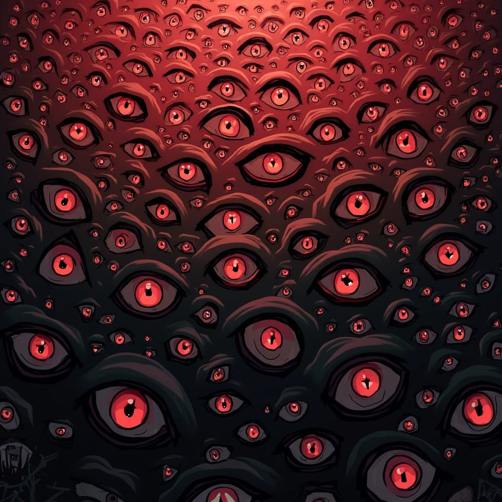Mystical Evil Eyes Phone Wallpaper in Gothic Surrealism