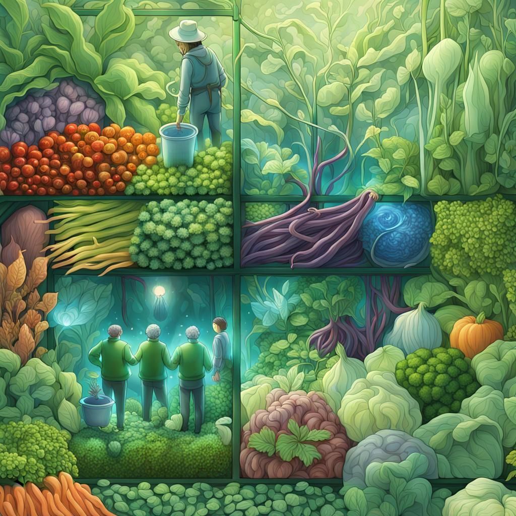 Bioluminescent Garden: Gardener's Hands Cradle Seedling