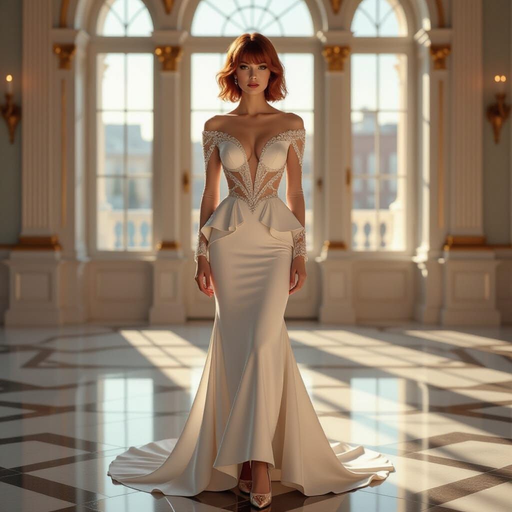 Art Nouveau Mermaid Dress in Grand Ballroom