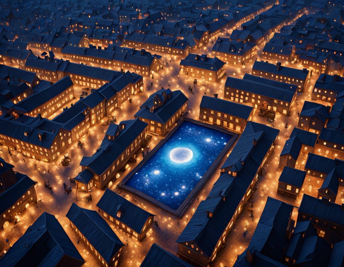 Ethereal Cobblestone Road to a Fantastical Market Square in ...