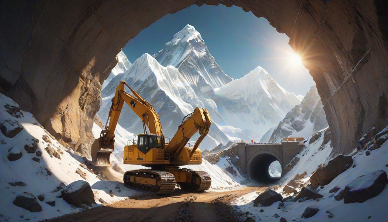 Surreal Earth Art Landscape Connects Nepal and China through...