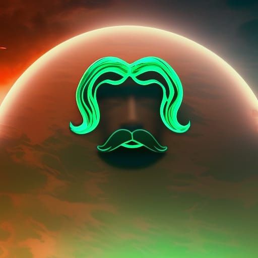 Glowing Green Mustache in Red Sea at Dawn