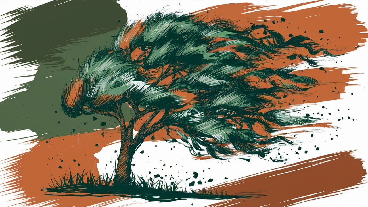 Dynamic Tree Illustration with Ink and Motion