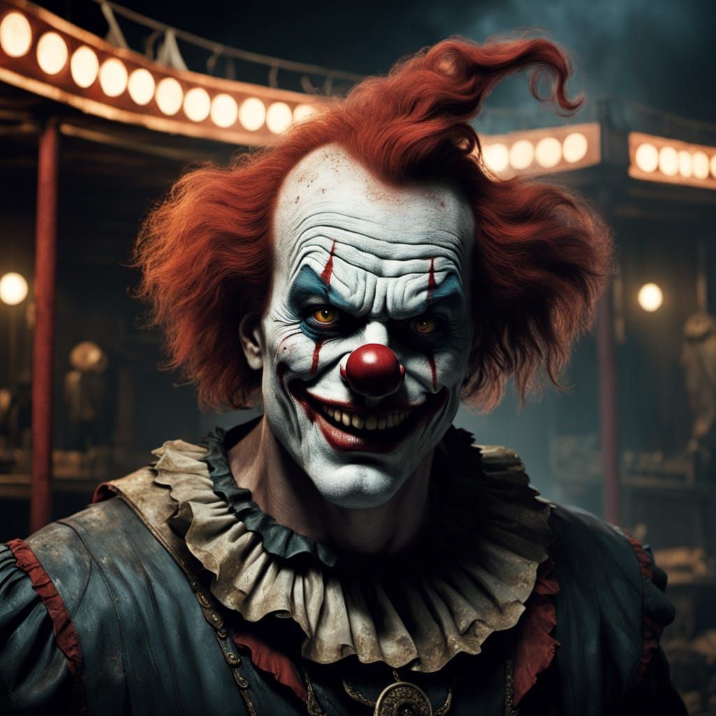Brutal Clown Warrior in Abandoned Carnival