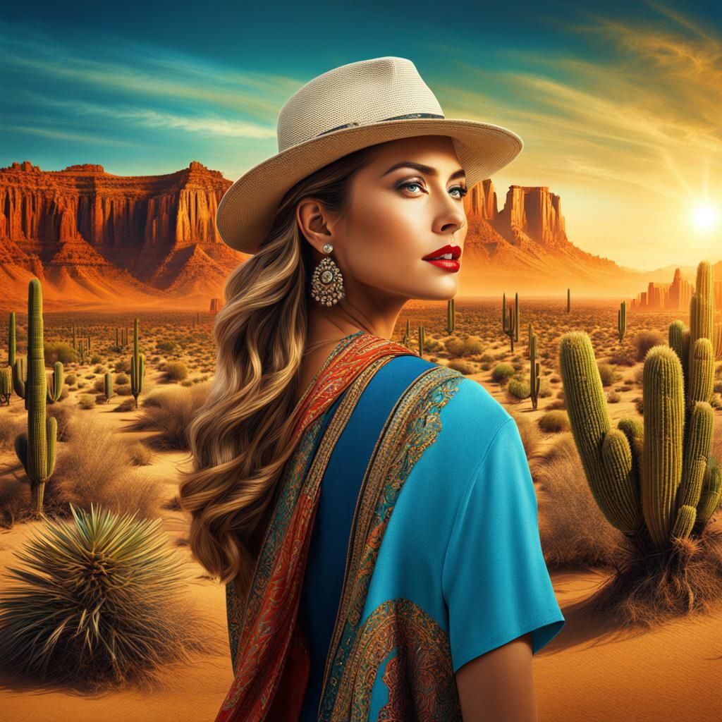 Hyperrealistic Surreal Hollywood New York Desert