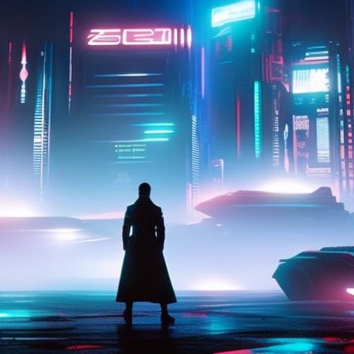 Cyberpunk Silence: Neon Cityscape in 2099