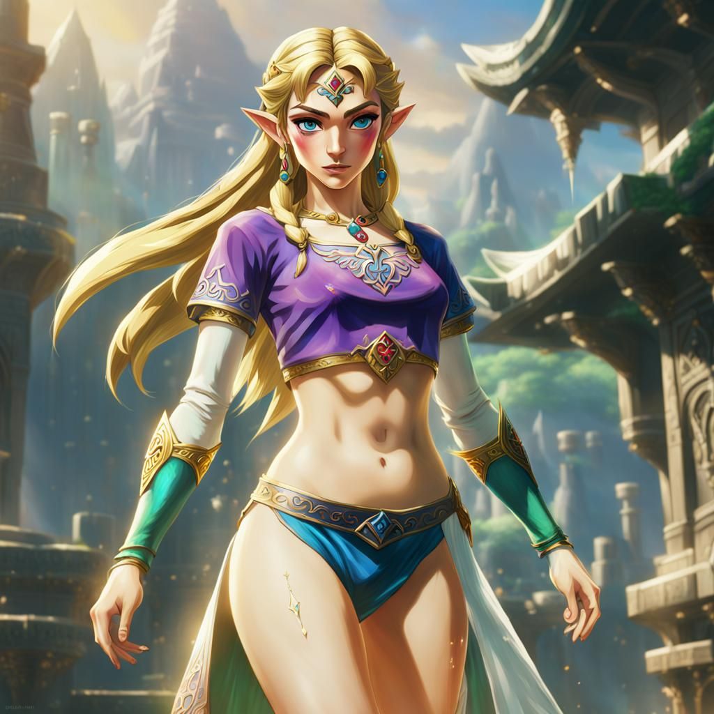 Hyperrealistic Princess Zelda with Blonde Hair
