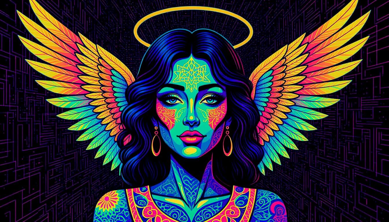 Cubist Urban Explosion Angelic Psychedelic 3D Art