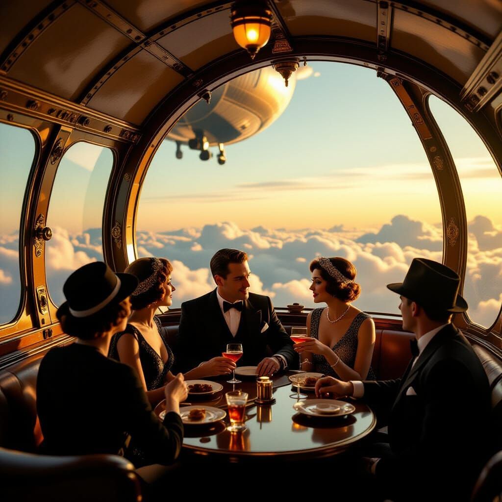 Vintage Zeppelin Interior in Art Deco Style