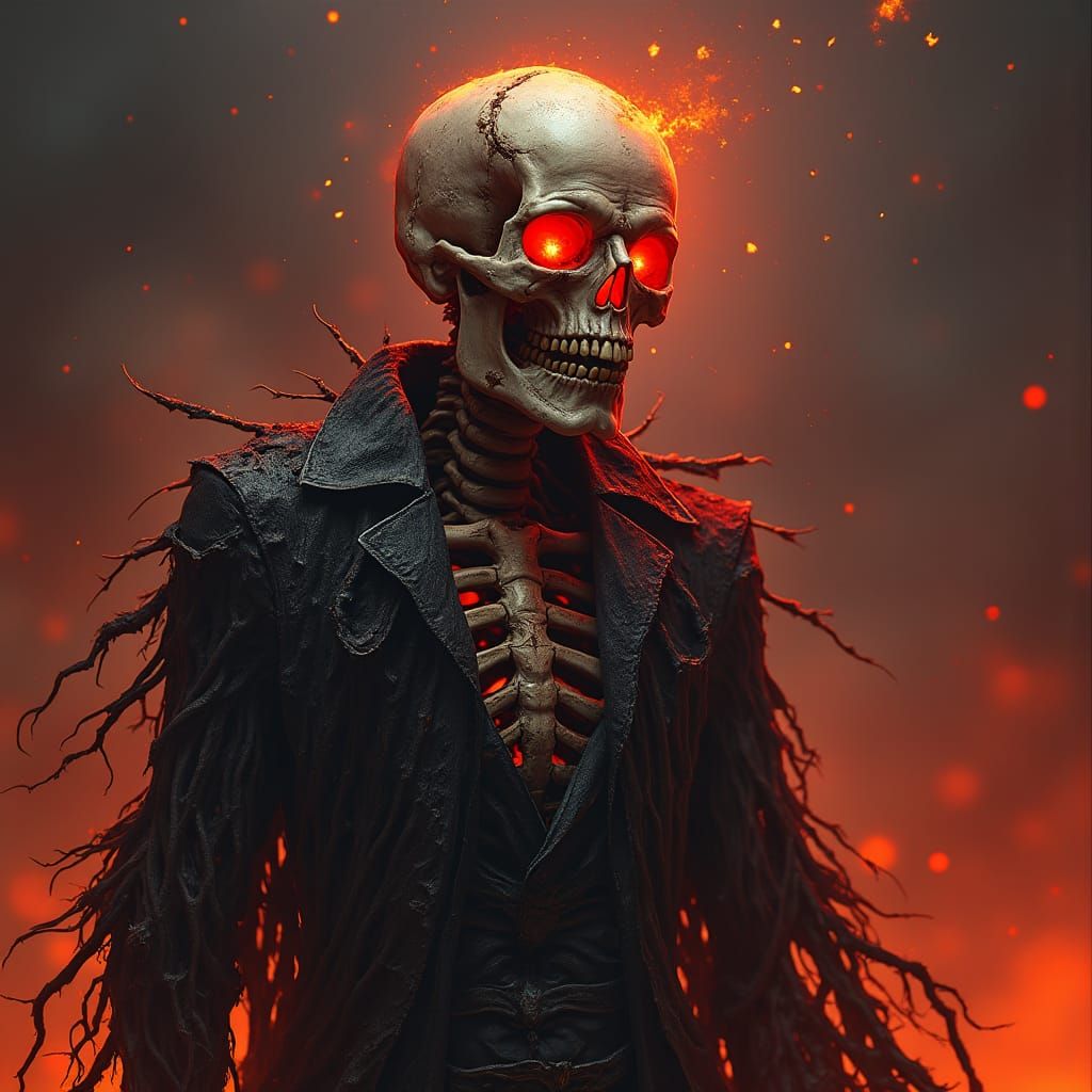 Skeletal Nobleman Emerges from Underworld in Dark Fantasy St...