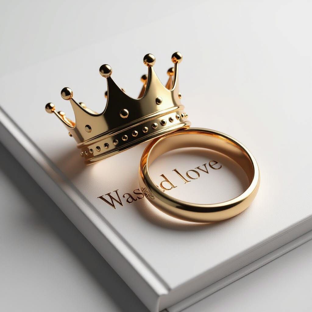 Elegant Gold Crown and Ring Book Cover Design