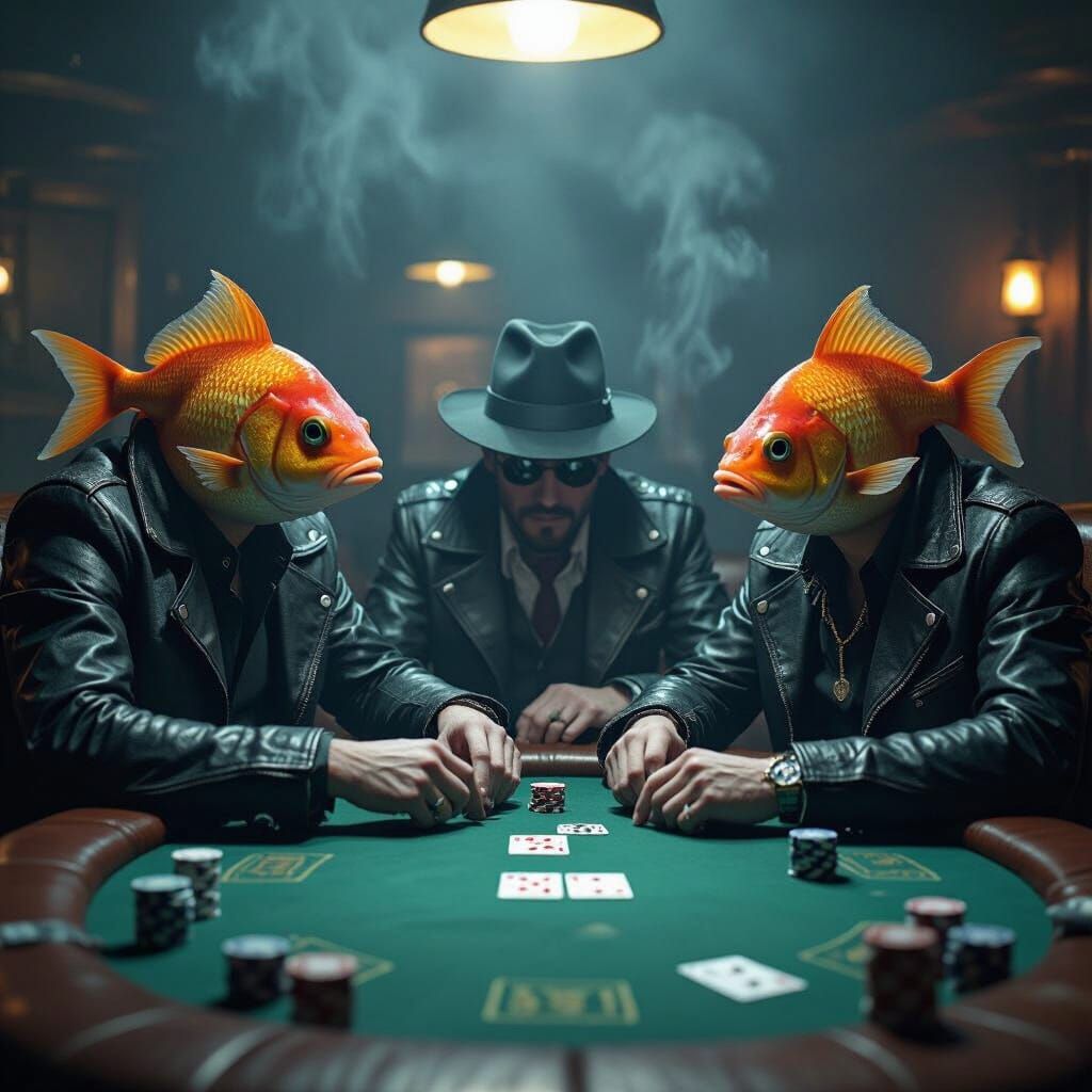 Gritty Poker Game with Fish and Human Players